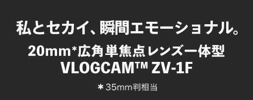 ƃZJCAuԃG[ViB20mmLpPœ_Y̌^ VLOGCAM ZV-1F 35mm